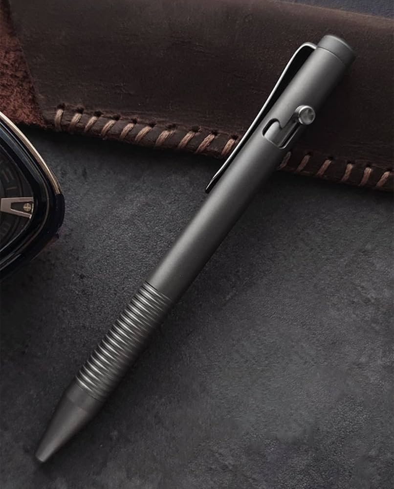 Amazon.com : Lary Grey 4.8'' Titanium Alloy Bolt Action Pen